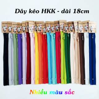 Dây kéo khóa HKK dài 18cm - Dùng làm dây kéo khóa quần, túi, ví handmade
