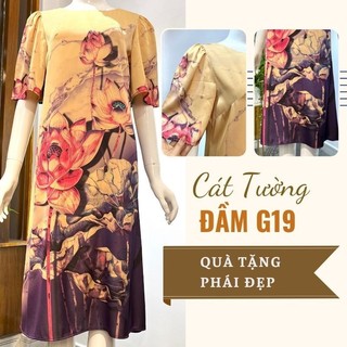 Đầm trung niên nữ sang trọng mùa hè quà tặng bà, tặng mẹ G19 - Thời trang Cát Tường