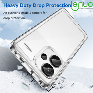 Ốp Lưng điện thoại trong suốt Lenuo cho Xiaomi Redmi Note 14 13 Pro Plus 12 Pro+ 12S Turbo 5G 4G Vỏ trong suốt chống sốc [Không oxy hóa và chuyển sang màu vàng]