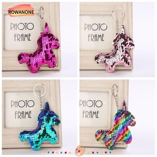 Móc khóa hình kỳ lân đính sequin lấp lánh