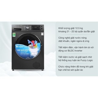 Máy giặt Casper Inverter 12.5 kg WF-125I140BGB - THÁI LAN