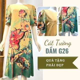 Đầm trung niên nữ sang trọng mùa hè quà tặng bà, tặng mẹ G26 - Thời trang Cát Tường