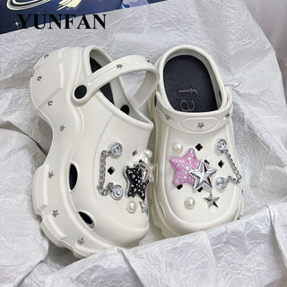 YUNFAN dép cross dép kiểu nữ đi chơi Chống bám bụi Tự nhiên Đế chống trơn trượt Tinh tế FBT2440LM5 20Z240516