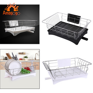 Amagogo Giá phơi bát đĩa, Bộ thoát nước giá bát đĩa có khay thoát nước, Giá đỡ dụng cụ nhà bếp Giá đỡ dây