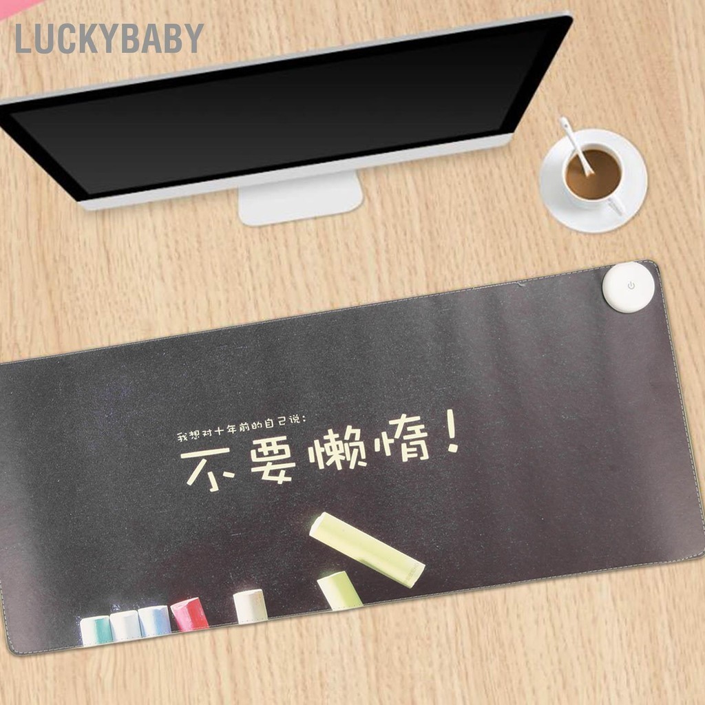 LUCKYBABY Ấm Để Bàn Da PU Chống Thấm Nước 3 Cấp Độ Có Thể Điều Chỉnh Chức Năng Thời Gian Làm Nóng Thảm Lót Chuột 100‑240V