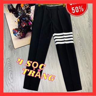  Quần âu 4 sọc trắng thom-e  quần dsq amiri 4 khóa đùi boy phố - chất vải  cao cấp rễ mặc lên dáng chuẩn 