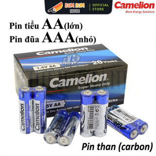 Hộp 40 viên Pin AA, AAA (R6P, R03P), pin carbon, pin than, pin Camelion, pin Tiểu, pin Đũa 2A và 3A Camelion, pin 1.5V