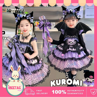 Sanrio Kuromi Gothic Đầm Công Chúa Cô Gái Halloween Đảng Cosplay Trang Phục Sinh Nhật Quà Tặng Tutu Đầm