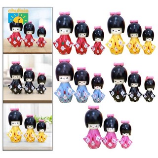 Curisia 3 búp bê nhật bản trang trí đồ trang trí búp bê hình cho trẻ em đồ chơi sinh nhật để bàn trang trí