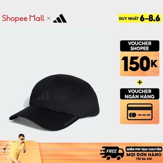adidas Chạy Mũ Lưỡi Trai Chạy Bộ Vải Lưới Bốn Ô AEROREADY Unisex Đen HT4815
