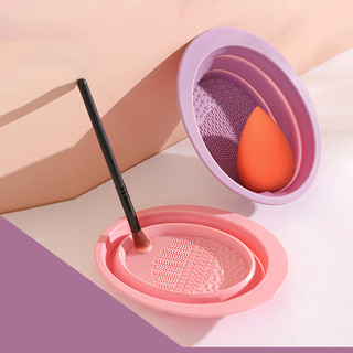Beauty blender gấp silicone bát rửa cọ trang điểm máy xay sinh tố làm sạch dụng cụ làm đẹp