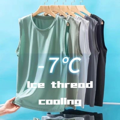 Áo Vest Nam Ice Silk Mặc Ngoài Mỏng Rời plus Kích Thước Lưới Thoáng Khí Tập Thể Dục Tập Luyện Nhanh Khô Áo Thun Không Tay Top BEFOYI ZXH091