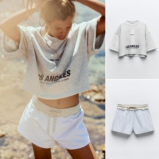 Mùa hè 2025 Phong cách mới Áo thun ngắn dáng rộng phong cách lười biếng + Quần Short 0264361 0085362