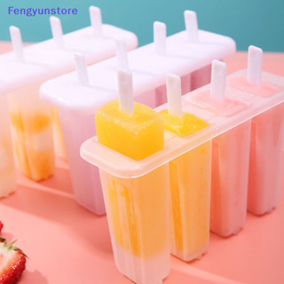 Feng 4 Cell Kem Popsicle Khuôn DIY Máy Làm Kem Tự Chế Hộp Đá Mùa Hè Trẻ Em Khuôn Kẹo Khay Đá Tiện Ích Nhà Bếp VN