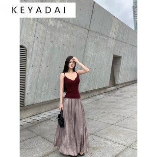 Liasynn Phong Cách Mỹ Xoắn Đen Sling Pale Cong V Mỏng Thời Trang Hơn Mỏng Hơn Nhìn Đan Top Eo Cao Hai Mảnh Phù Hợp Với Đặt Hàng Separ