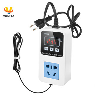 Voktta w2022 bộ điều khiển nhiệt độ 110-220v ổ cắm nhiệt thảm nhiệt nhà kính bộ điều khiển nhiệt độ với cảm biến ntc