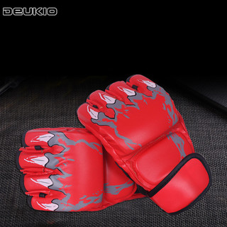 Deukio boxing Găng tay nửa ngón chiến đấu thi đấu tập đấm bốc găng tay dày chống trượt dành cho người lớn