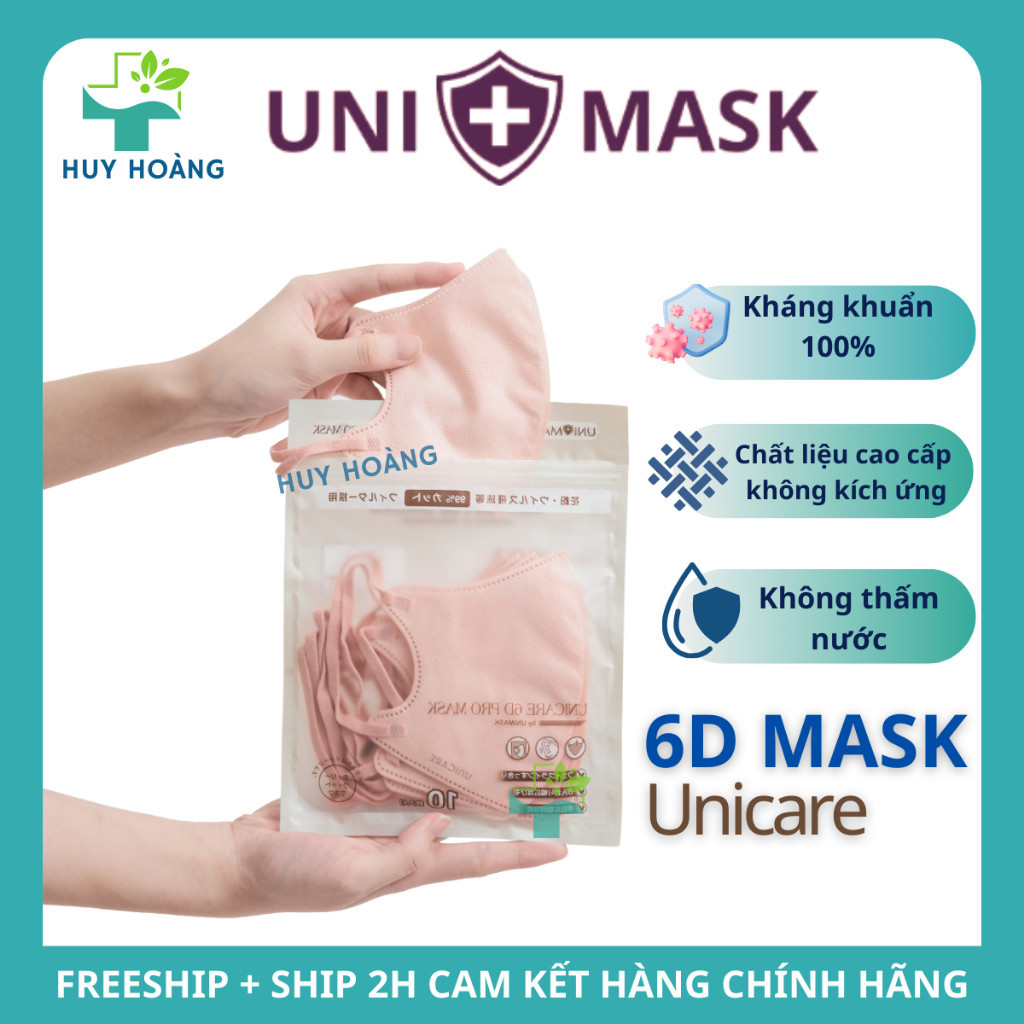 [Combo 50 Cái] Khẩu trang 6D Unicare chống bụi, khẩu trang UNICARE  cao cấp pro mask chống uv