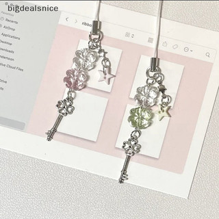 Bigdealsnice Handmade May Mắn Đính Hạt Dây Xích Điện Thoại Bốn Lá Cỏ Ba Lá Điện Thoại Di Động Ch Nhiều Màu Sắc Móc Khóa Túi Mặt Dây Chuyền Treo Phụ Kiện Trang Sức ZBN