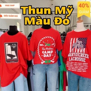 Áo thun Mỹ 2hand MÀU ĐỎ hàng Loại 1 đẹp, Khách được Chọn Size, Chọn Màu Và Mẫu ngẫu nhiên