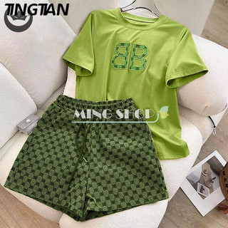  Bộ đồ hai mảnh in chữ gấu hoạt hình thời trang dành cho nữ GDO