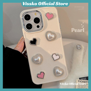 3d Profuse Pearl Heart Vỏ Điện Thoại Tinh Tế Cho iPhone 15 14 Pro Max 13 Pro 12 11 Pro Max X Xr Xs Max 7 8 Plus Vỏ Điện Thoại Bảo Vệ