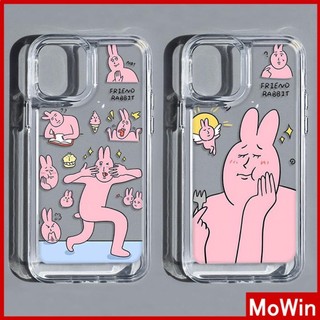 Mowin - Dành cho iPhone 15 Pro Max Trường hợp rõ ràng TPU Mềm mại Nút mạ điện Bảo vệ Máy ảnh chống sốc Chú thỏ hồng ngộ nghĩnh Tương thích với iPhone 14 13 12 11 XS XR 7Plus 8Plus