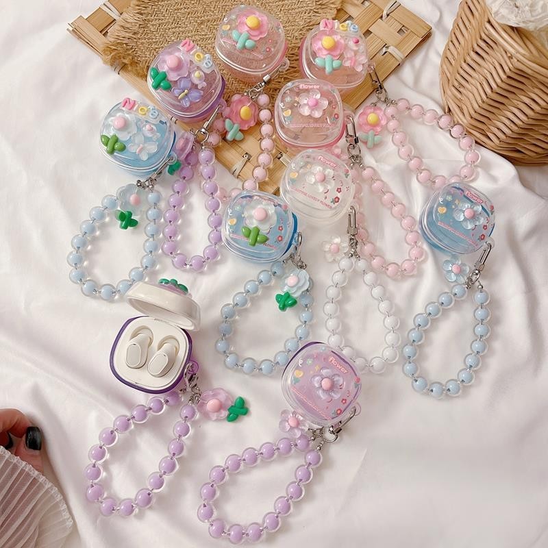 [Thời trang] Hộp đựng tai nghe trang trí hoa dễ thương Tương thích với Baseus Encok WM01 / WM02 / WM
