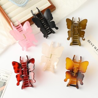 Vintage acrylic chiều bướm kẹp tóc nữ lớn cá mập kẹp phụ kiện tóc