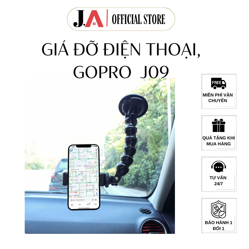 Giá Đỡ Điện Thoại, Gopro Giác Hút Gắn Kính Chắn Gió Ô Tô J09 Giúp Bạn Ghi Hình Mọi Hành Trình, Giá Đ