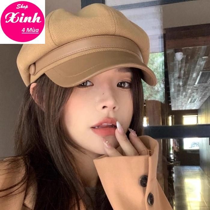 Mũ Nồi Lưỡi Trai Vải Kaki Phối Da PU Sang Trọng Trẻ Trung có dây điều chỉnh size đầu (P045SX4M) | BigBuy360 - bigbuy360.vn