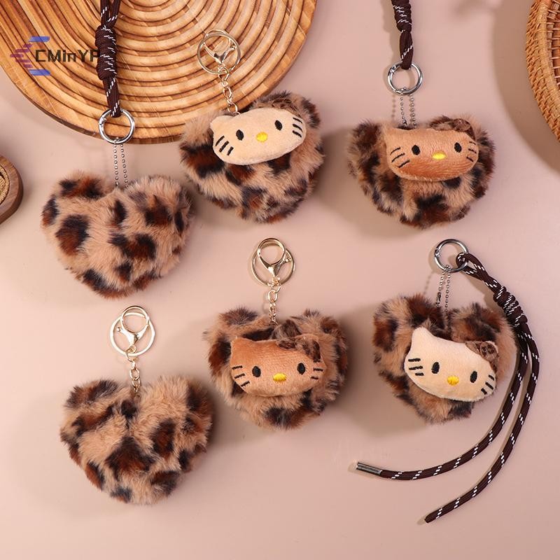 [CMinYP] Hellokitty Sang Trọng Tình Yêu Móc Khóa Da Báo Dây Túi Mặt Dây Chuyền Móc Khóa Thời Trang Đơn Giản Phù Hợp Với Túi Phụ Kiện Trang Trí Mới