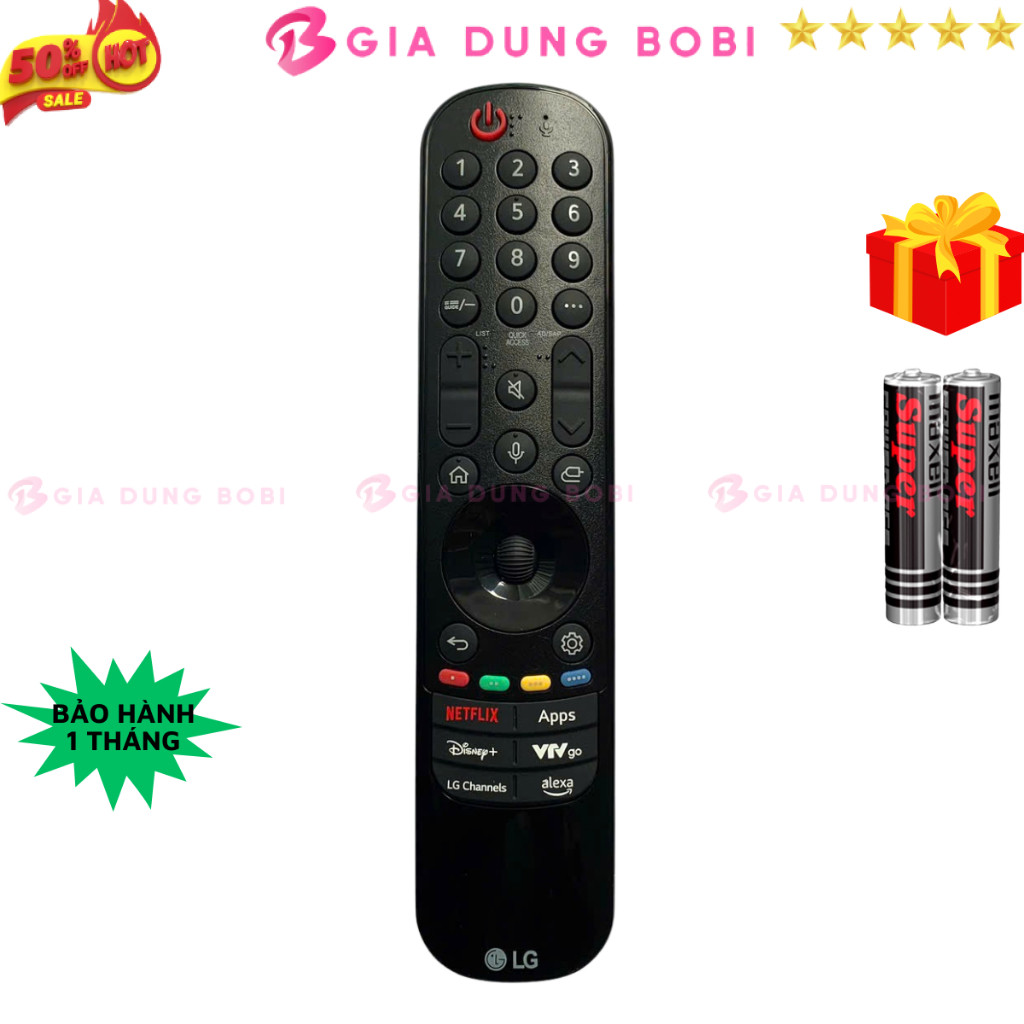 Remote điều khiển tivi LG Mã 24 Giọng nói, chuột bay MR24GN - Tặng kèm pin - Gia Dụng Bo Bi