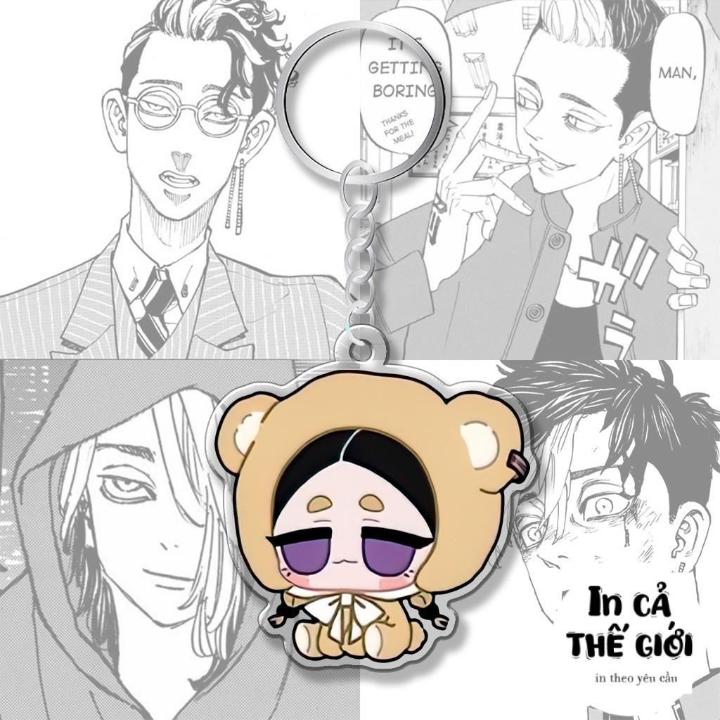 Móc khóa Tokyo Revengers Chibi Gấu bông dễ thương nhân vật Mikey Izana Ran Rindou Takemichi Draken