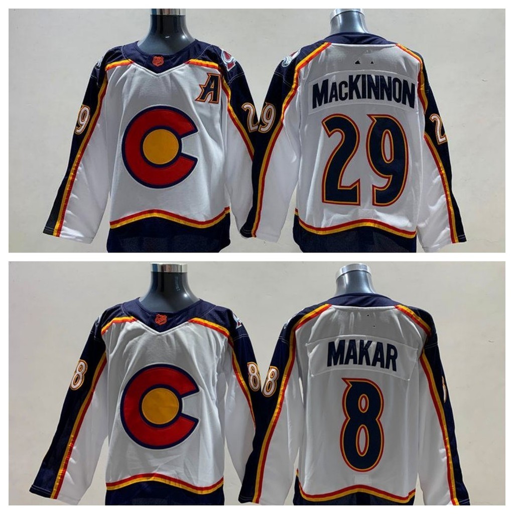 NHL Khúc côn cầu Jersey Khúc côn cầu JerseynichushkinColorado Avalanche Makar Thêu Jersey