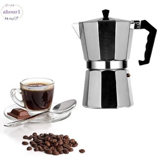 Máy pha cà phê AHOUR1 Nồi Moka, Ấm đun nước Espresso hình bát giác bằng nhôm, Phụ kiện nhà bếp 50ml 100ml 150ml 300ml 450ml với bộ lọc bằng thép không gỉ Máy pha cà phê Espresso tại nhà