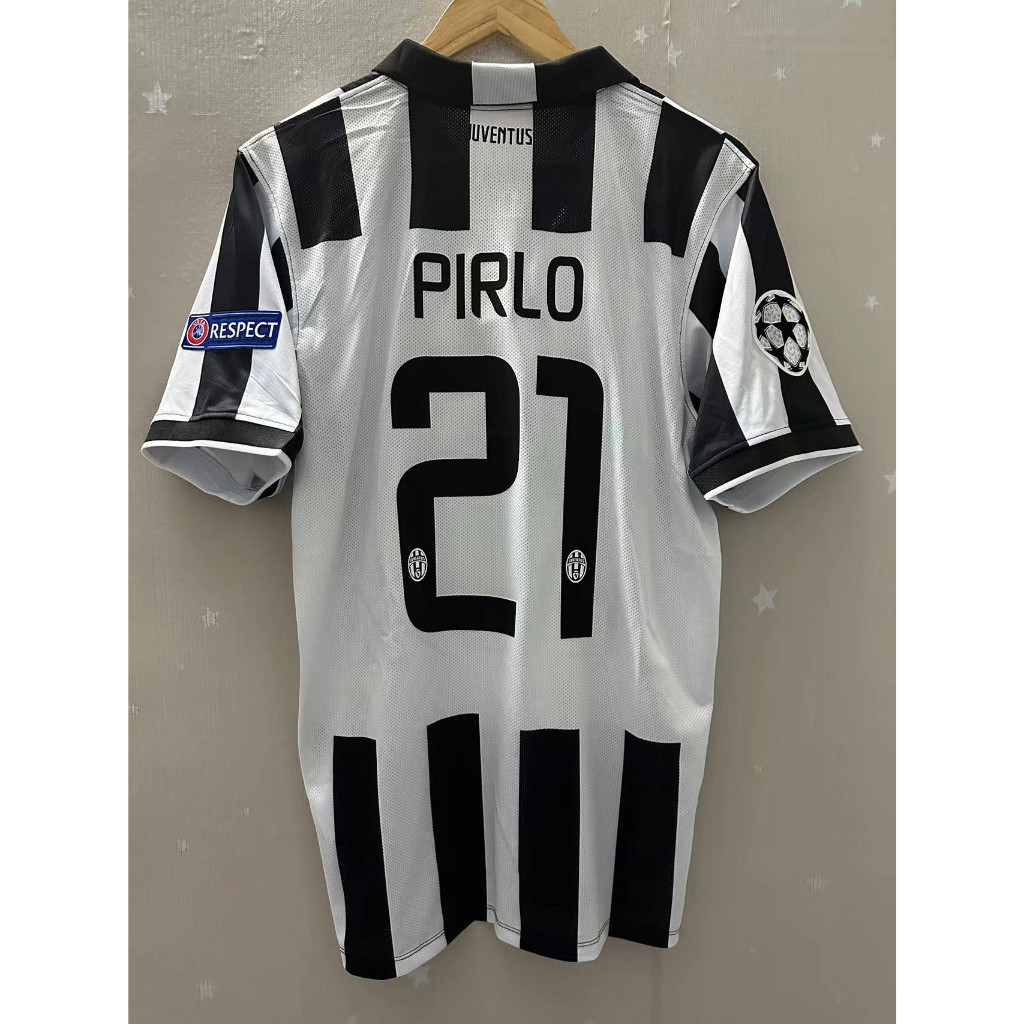 14-15 Juventus Retro Bóng Đá Áo Thun Tùy Chỉnh TEVEZ PIRLO