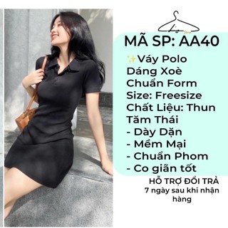 Váy polo dáng xòe form chuẩn/ Đầm nữ ôm body form cơ bản dễ mặc nhiều màu tôn dáng quyến rũ
