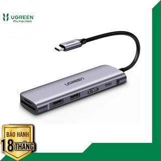 100w 15cm màu xám cáp chuyển đổi usb type-c sang hdmi 4k 2*usb 3.0 ports sd/tf card reader pd ugreen 70411 chính hãng