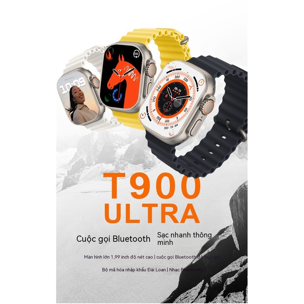 Đồng hồ thông minh T900 Ultra Call Đồng hồ thể thao sạc không dây Đồng hồ thông minh