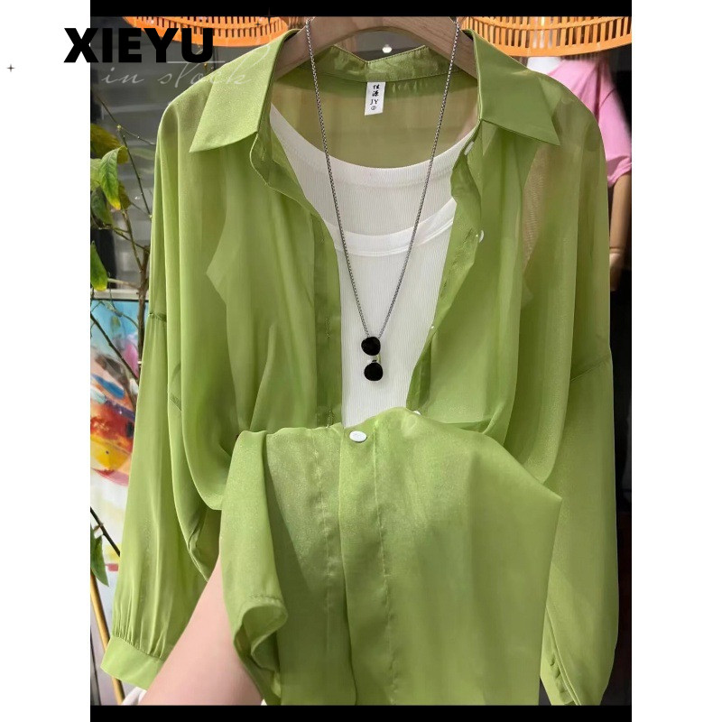 XIEYU áo sơ mi nữ áo chống nắng hàn quốc may đo Fashion phong cách Thoải mái A25K0Q6 17Z240424