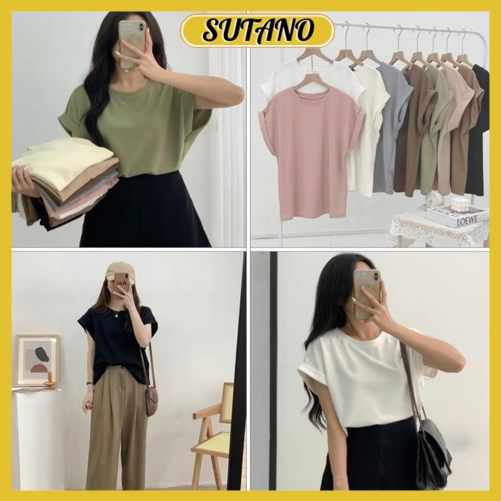 áo thun tổ ong kiểu tay hến áo phông cộc tay cổ tròn tay cánh rơi form vừa chất vải co giãn thoáng mát A209 SUTANO | BigBuy360 - bigbuy360.vn