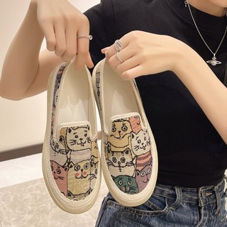 Phụ Nữ Giày Đế Bằng Thấp Gót Nông Thô Ngón Chân Giày Hàn Quốc Giày Thường Ngày