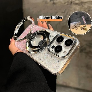 Ốp Điện Thoại Sáng Bóng Sang Trọng Cho IPhone 15 13 14 Pro Max Vỏ Ống Kính Kim Loại Một Thân Giá Đỡ Điện Thoại Chống Sốc