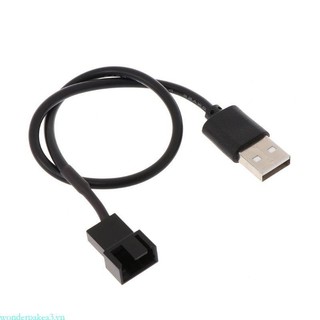 Wonderpakea3 32cm 12 60in Quạt Nguồn Cáp 1 Đến 1 Cách USB 2 0 A Nam Đến 3 4 Pin 5V Đầu Nối Quạt DC 22AWG