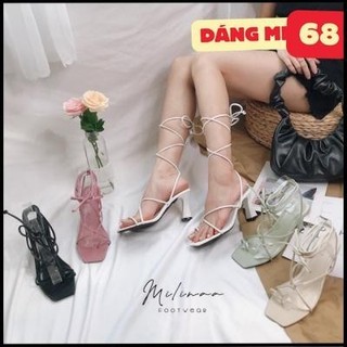 [xả kho) GIÀY CAO GÓT XỎ NGÓN CỘT DÂY NỮ 7 cm Dangmi  CG-0465