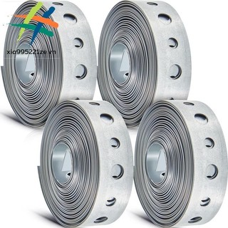 4 Dây đeo móc treo mạ kẽm Dây đai kim loại có lỗ Móc treo ống 10 Ft Kim loại bạc cho ống hỗ trợ treo