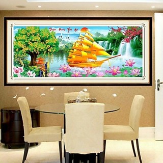 Tranh đính đá thuận buồm xuôi gió chưa đính vs208