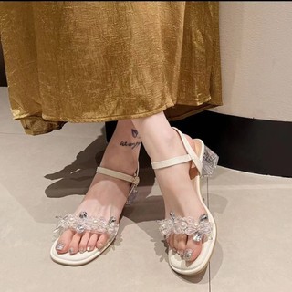 Giày Sandal Cao Cấp Gót Chunky kiểu Pháp