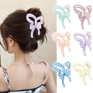 Ahellogirl Jelly Màu Gradient Bướm Kẹp Tóc Nữ Phong Cách Hàn Quốc Acrylic Cá Mập Kẹp Phụ Kiện Tóc